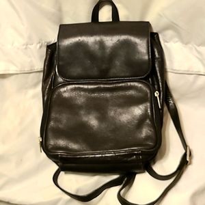 Black Leather Backpack (small)